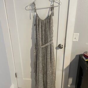 Gray Snake Print Maxi Dress
